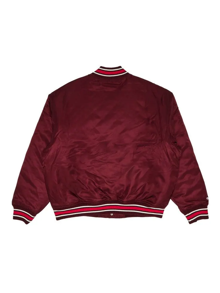 Куртка Supreme x Mitchell & Ness Camo Logo Varsity Jacket — изображение 2 из 3, бордовый