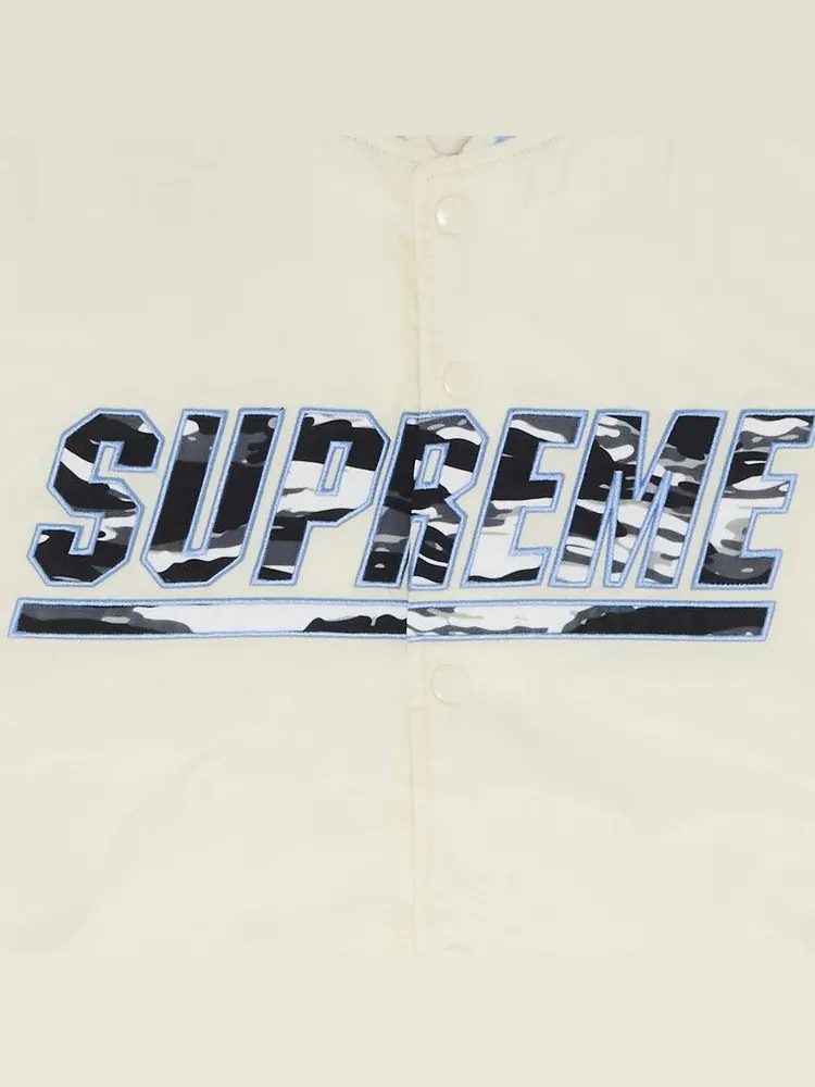 Куртка Supreme x Mitchell & Ness Camo Logo Varsity Jacket — изображение 3 из 3, белый