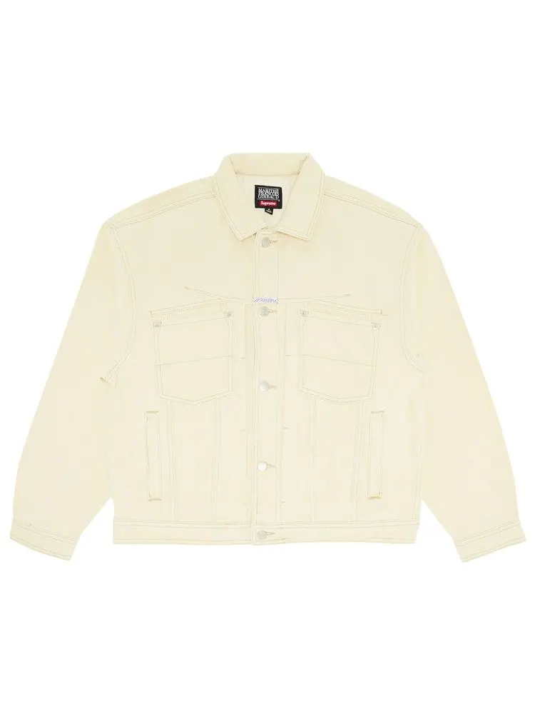 Куртка Supreme x Martithé + François Girbaud X-Seam Denim Trucker Jacket — изображение 1 из 3, бледный желтый