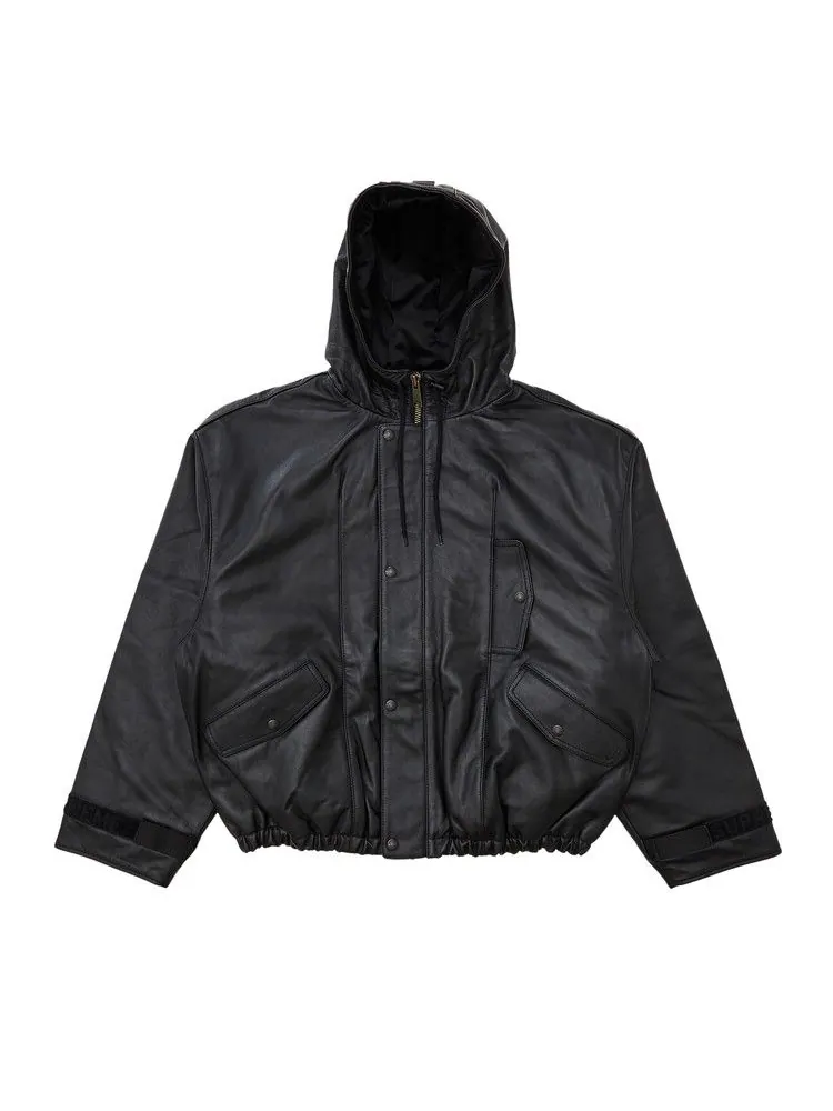 Куртка Supreme x Martithé + François Girbaud Hooded Leather Flight Bomber Jacket — изображение 1 из 3, черный