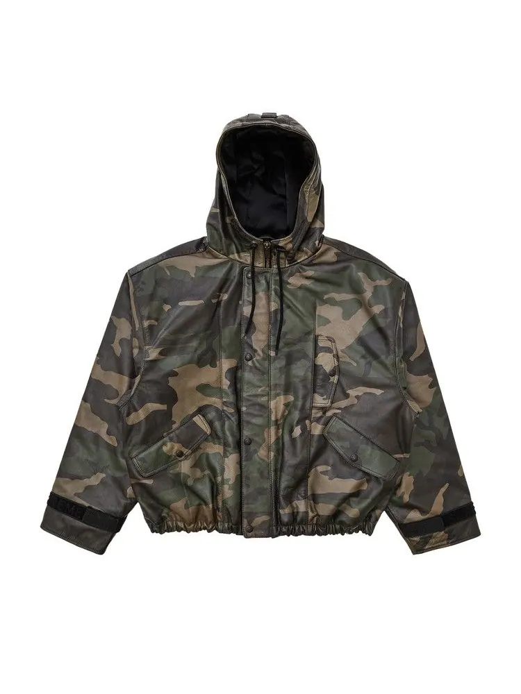 Бомбер Supreme x Martithé + François Girbaud Hooded Leather Flight Bomber Jacket 'Woodland Camo' — изображение 1 из 3, мульти