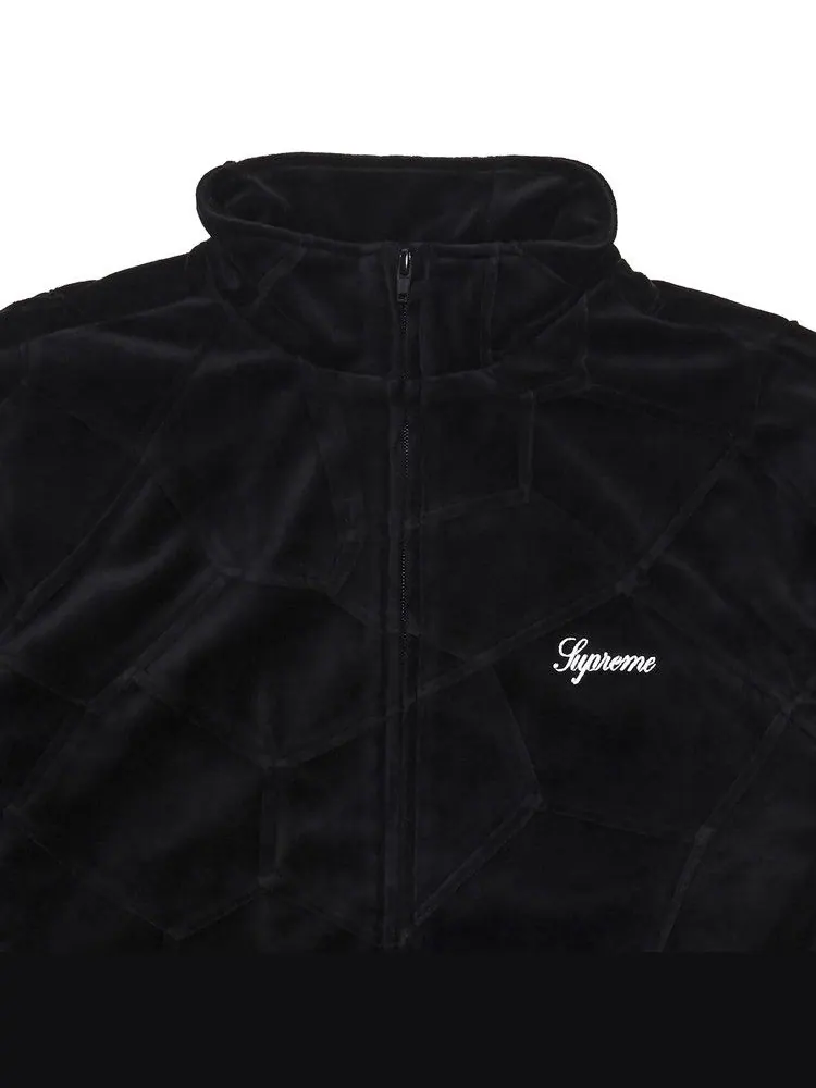 Спортивная куртка Supreme Patchwork Velour Track Jacket — изображение 3 из 3, черный