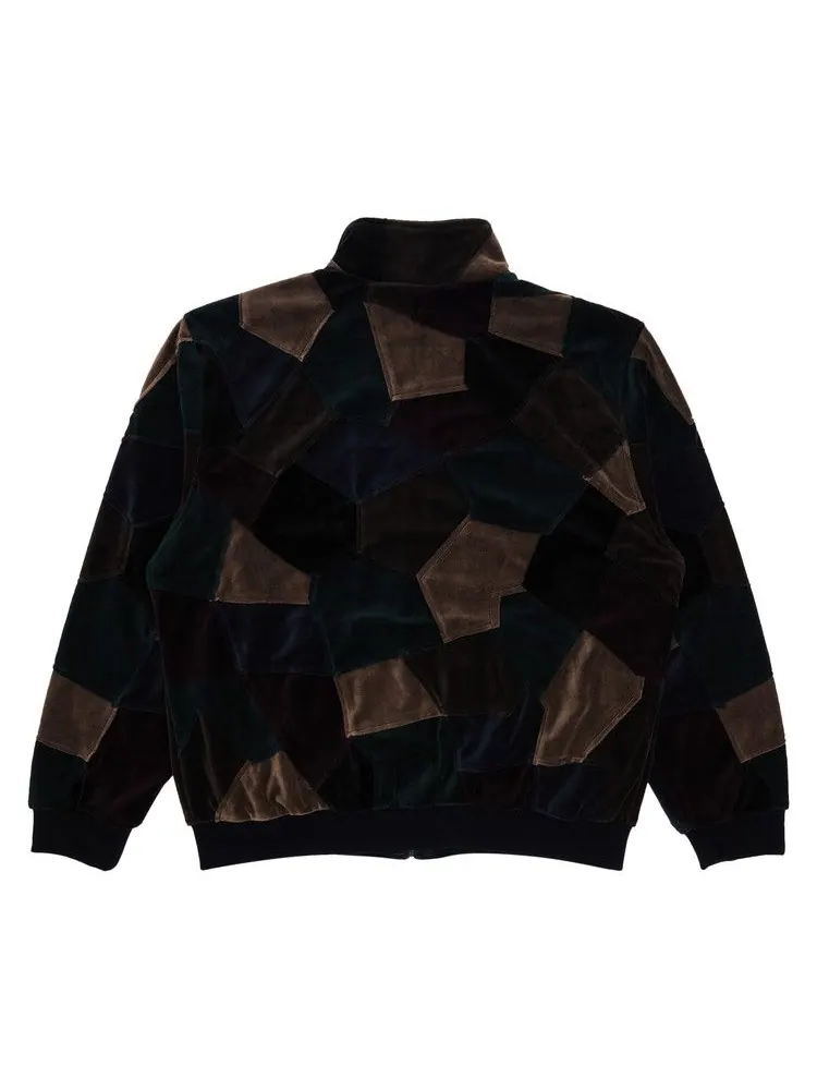 Спортивная куртка Supreme Patchwork Velour Track Jacket — изображение 2 из 3, темный темно-синий