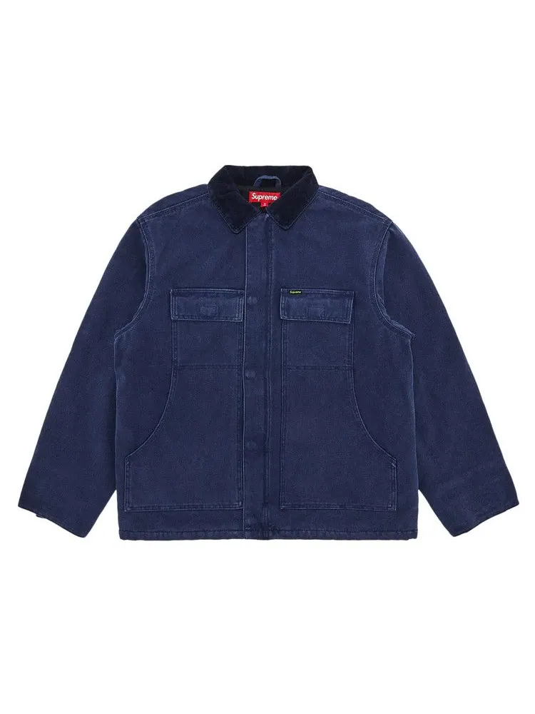 Куртка Supreme Old English Canvas Work Jacket — изображение 1 из 3, темно-синий