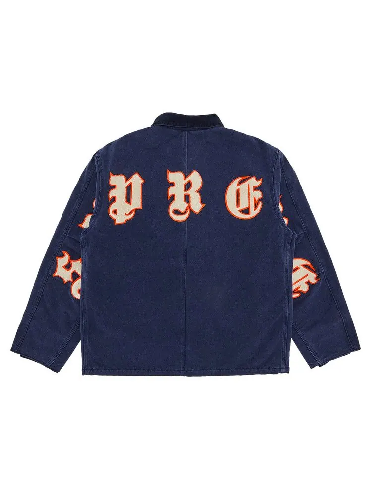 Куртка Supreme Old English Canvas Work Jacket — изображение 2 из 3, темно-синий