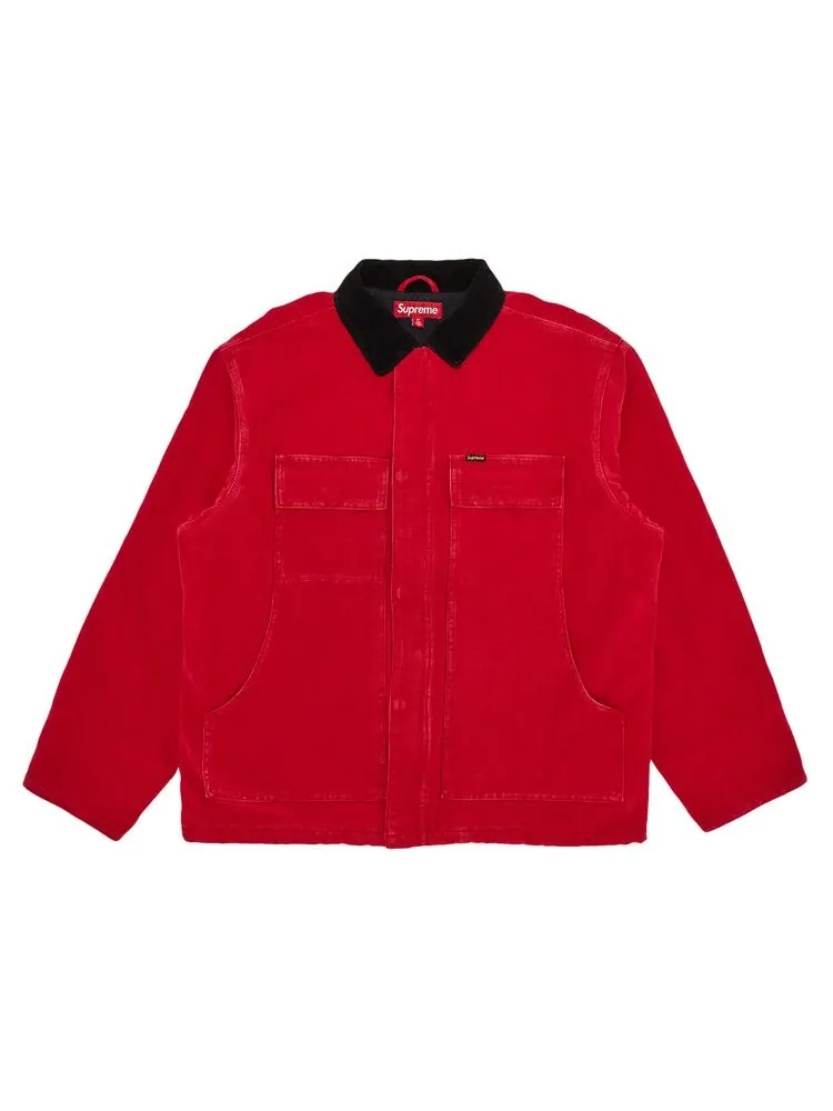 Куртка Supreme Old English Canvas Work Jacket — изображение 1 из 3, красный