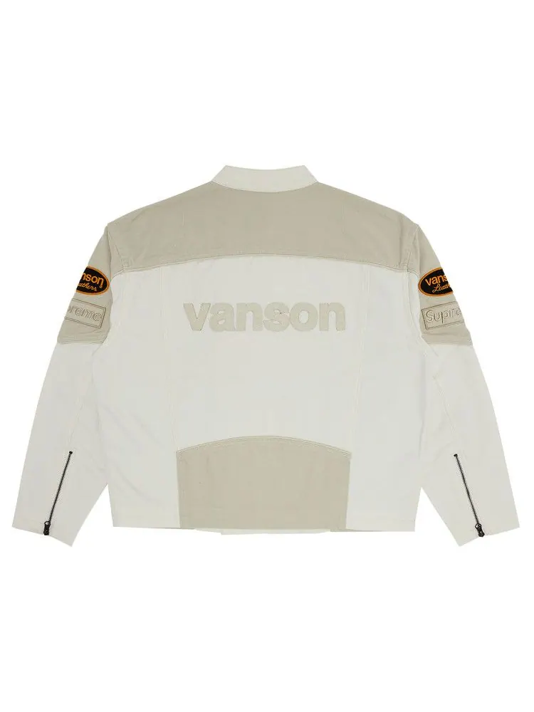 Куртка Supreme x Vanson Leathers x Cordura Cotton Jacket — изображение 2 из 3, белый