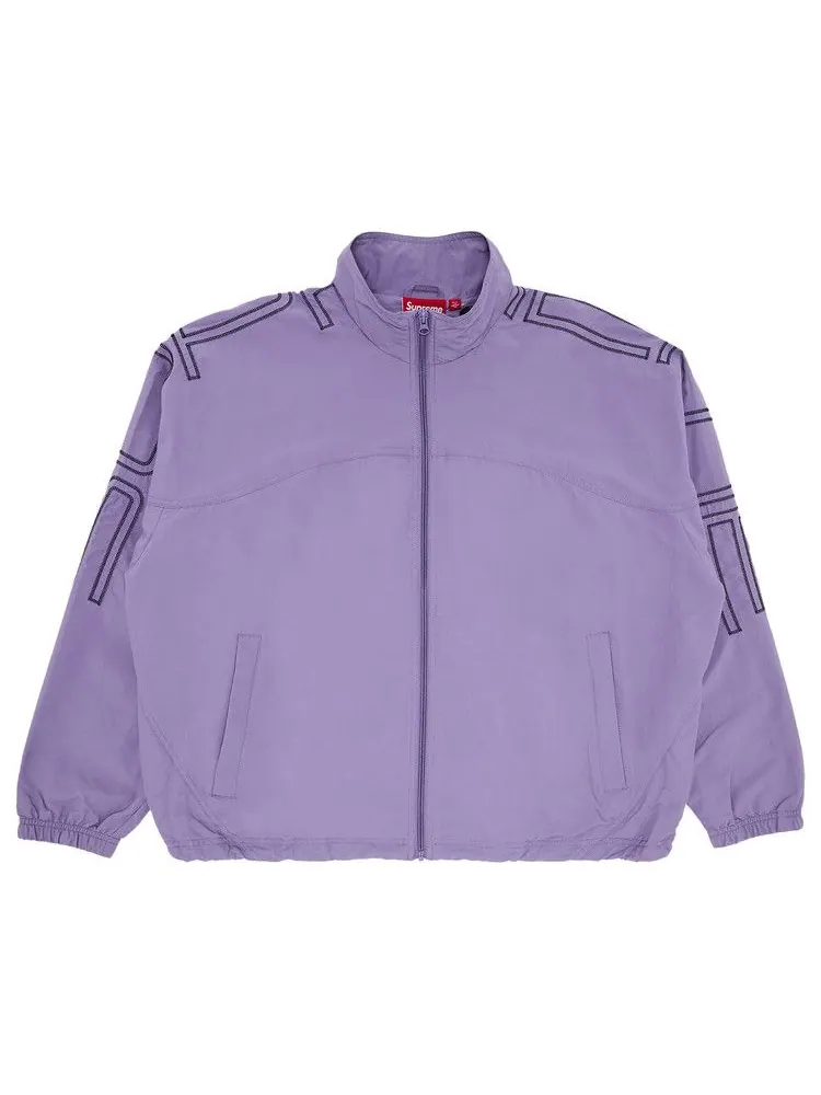 Спортивная куртка Supreme Spellout Embroidered Track Jacket — изображение 1 из 3, фиолетовый