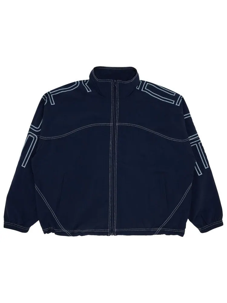 Спортивная куртка Supreme Spellout Embroidered Track Jacket — изображение 1 из 3, темно-синий
