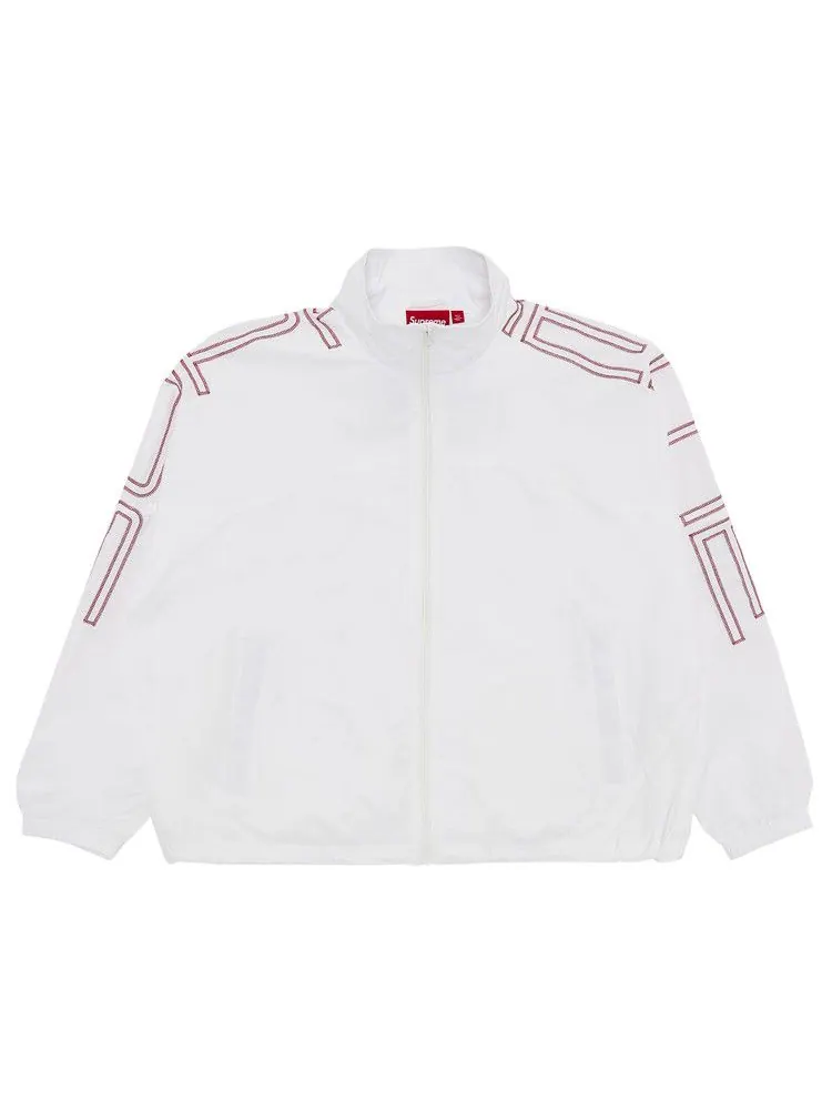 Спортивная куртка Supreme Spellout Embroidered Track Jacket — изображение 1 из 3, белый