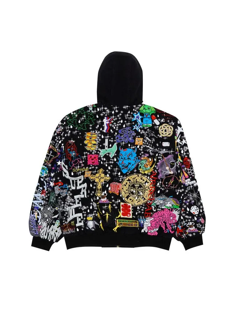 Куртка Supreme Aoi Embroidered Hooded Work Jacket — изображение 2 из 3, черный