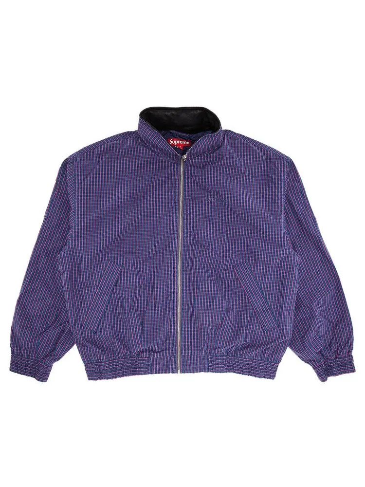Куртка Supreme Leather Collar Utility Jacket — изображение 1 из 3, синий
