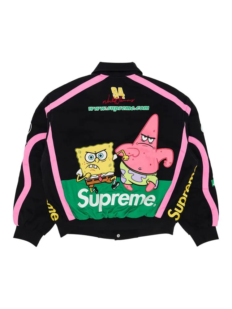 Куртка Supreme x Spongebob Squarepants x Jeff Hamilton Racing Jacket — изображение 2 из 3, черный