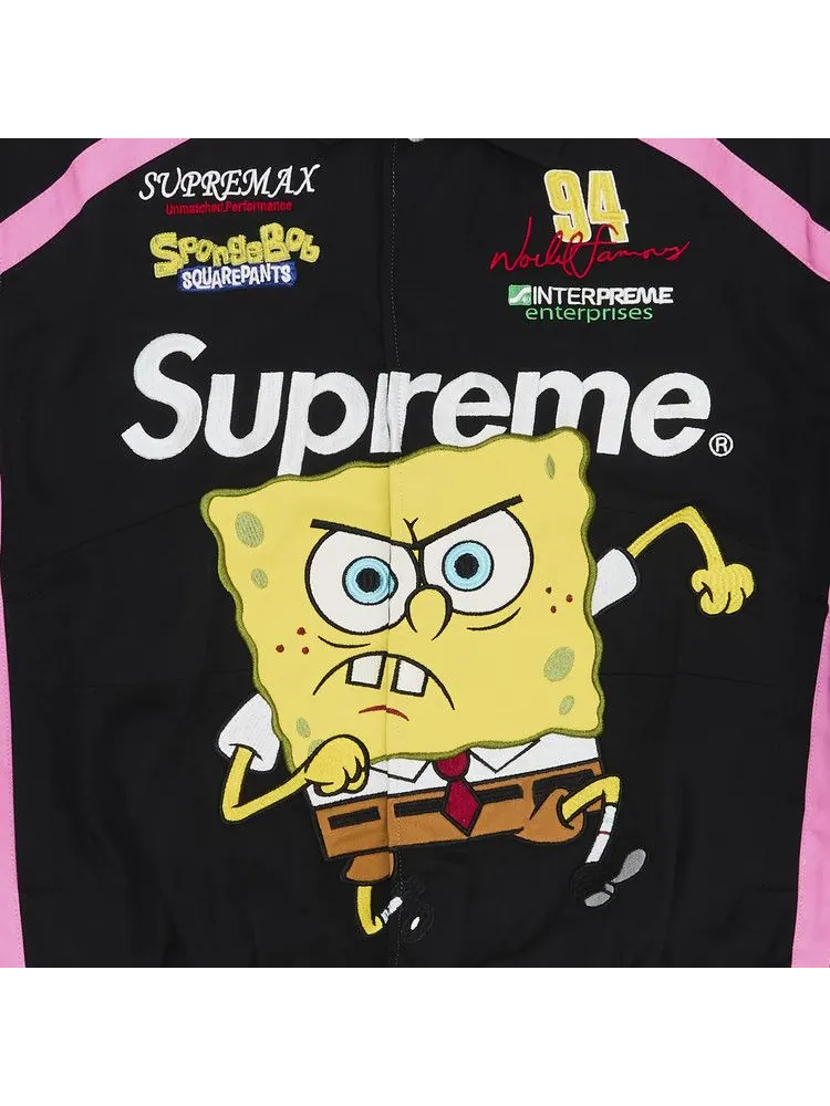 Куртка Supreme x Spongebob Squarepants x Jeff Hamilton Racing Jacket — изображение 3 из 3, черный