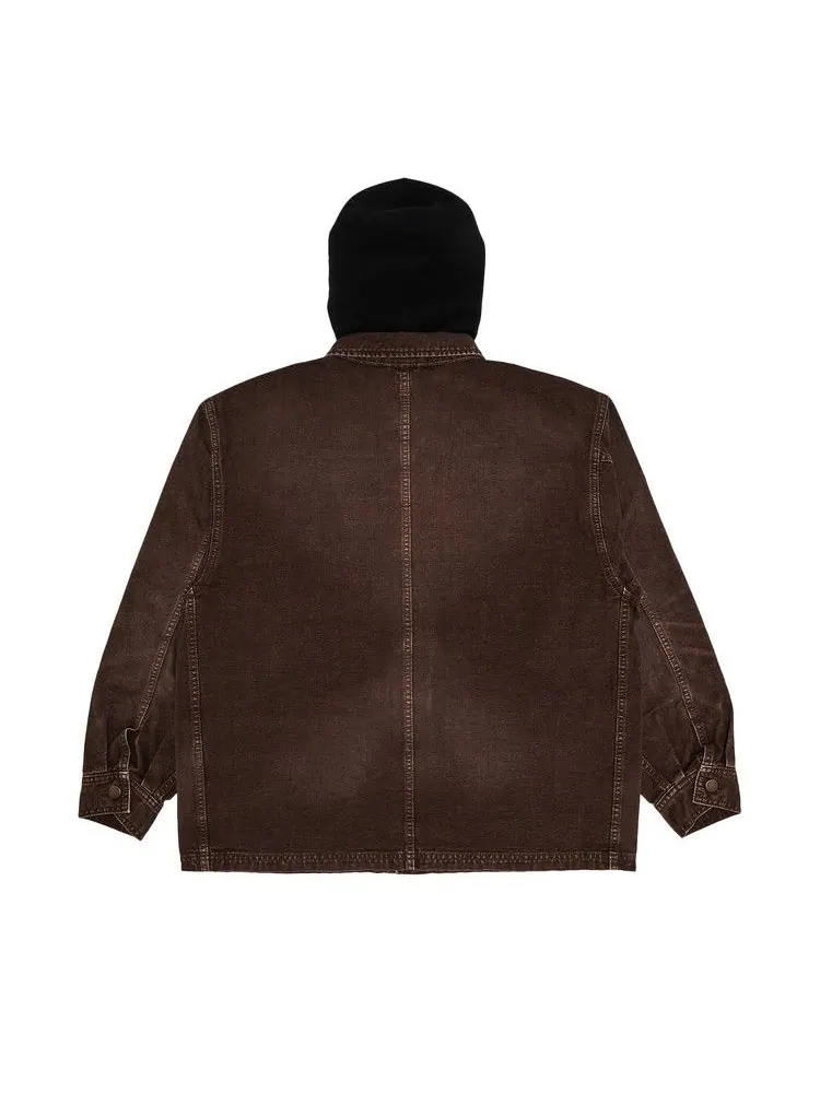 Пальто Supreme Worn Hooded Chore Coat — изображение 2 из 3, коричневый
