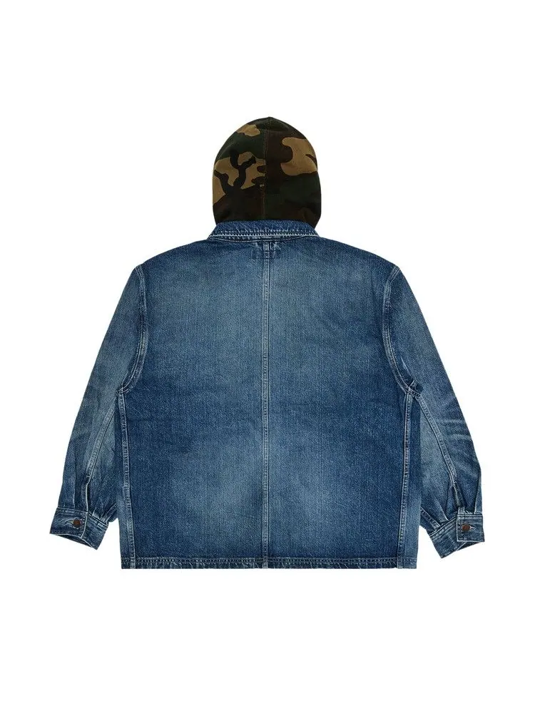 Пальто Supreme Worn Hooded Chore Coat — изображение 2 из 3, джинсовый синий