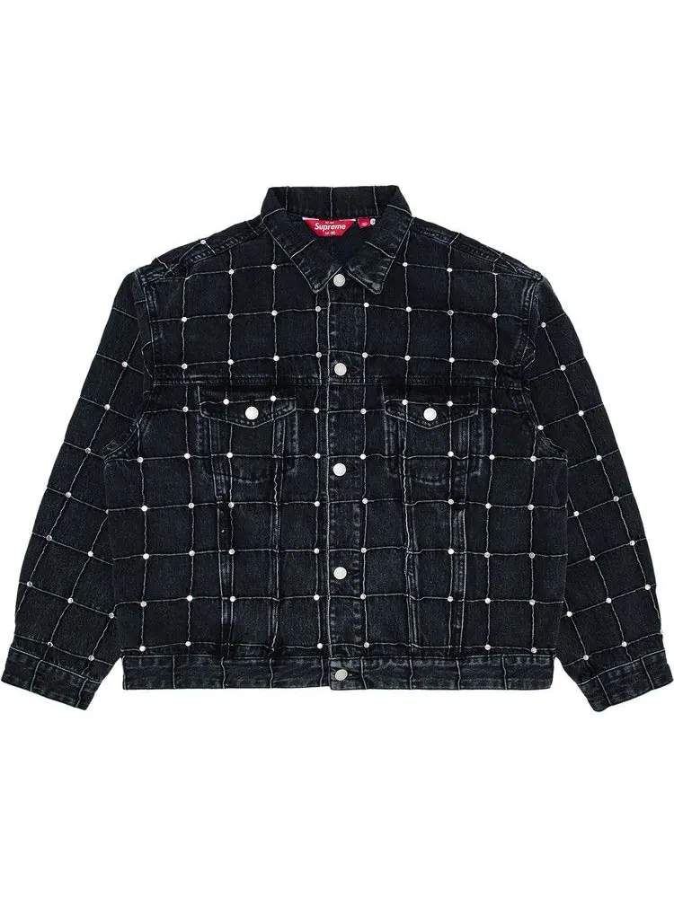Куртка Supreme Studded Seam Denim Trucker Jacket — изображение 1 из 3, черный
