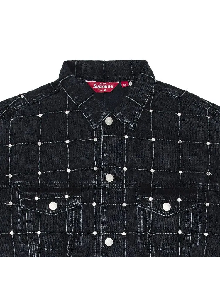Куртка Supreme Studded Seam Denim Trucker Jacket — изображение 3 из 3, черный