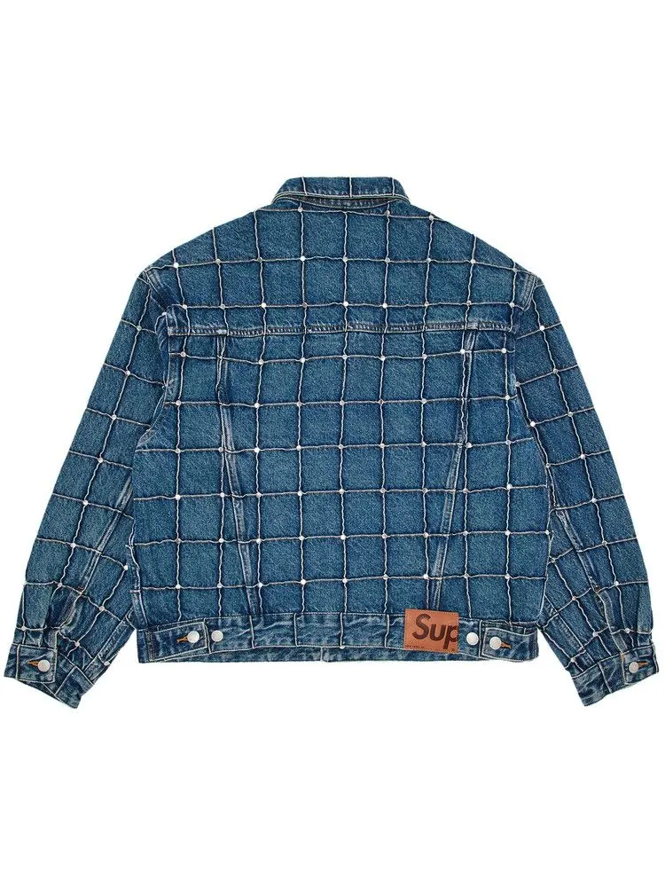 Куртка Supreme Studded Seam Denim Trucker Jacket — изображение 2 из 3, синий