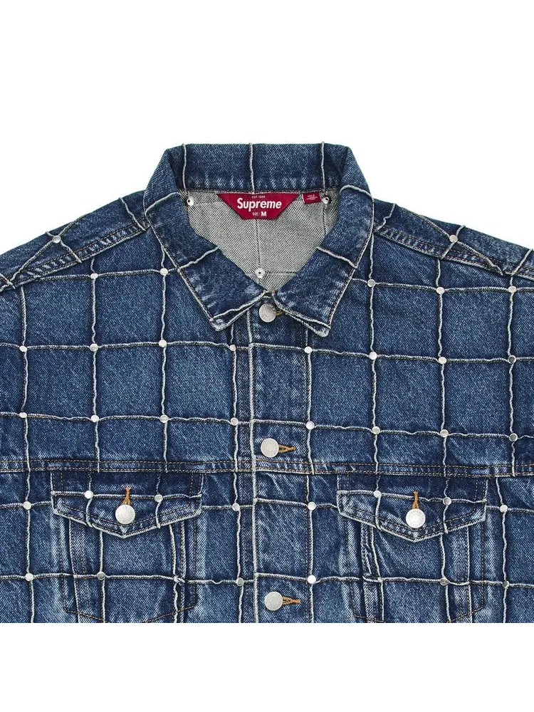 Куртка Supreme Studded Seam Denim Trucker Jacket — изображение 3 из 3, синий