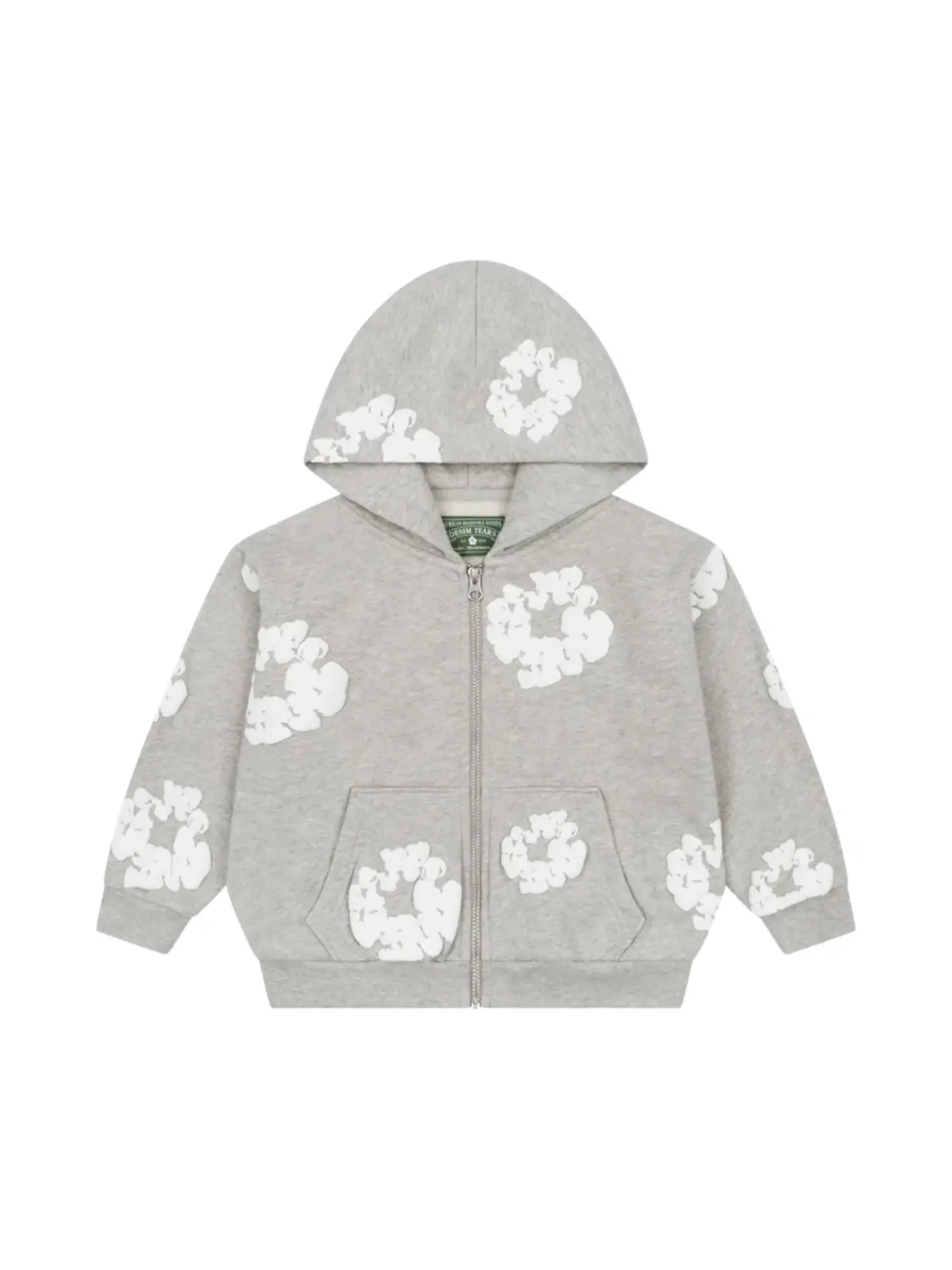 Худи Denim Tears Cotton Wreath на молнии — изображение 1 из 2, серый