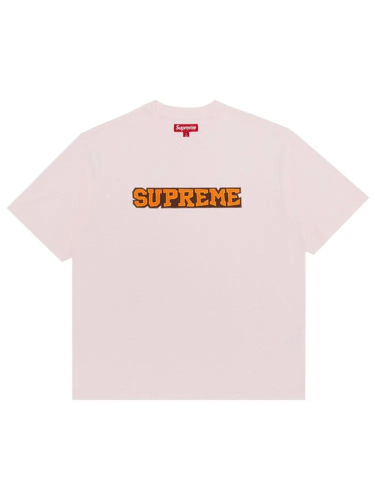 Топ Supreme Satin Appliqué Short-Sleeve Top — изображение 1 из 2, розовый