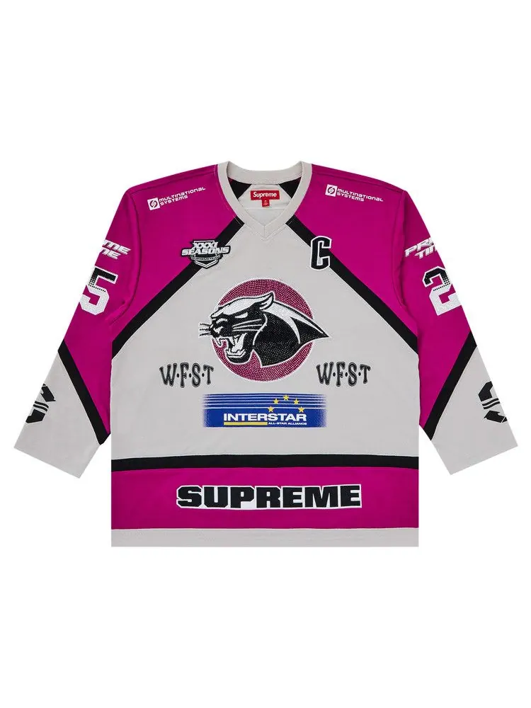 Джерси Supreme Rhinestone Hockey Jersey — изображение 1 из 3, светлый серый