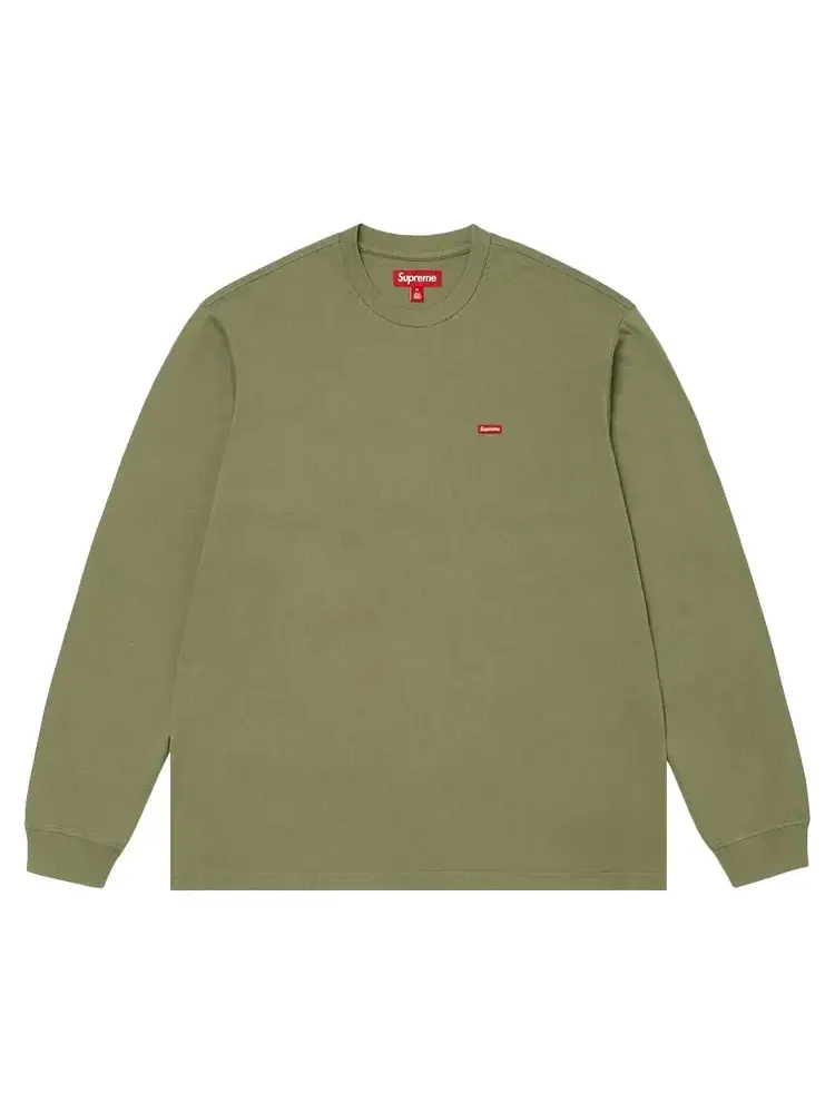Футболка Supreme Small Box с длинными рукавами, цвет «выстиранный оливковый» — изображение 1 из 2