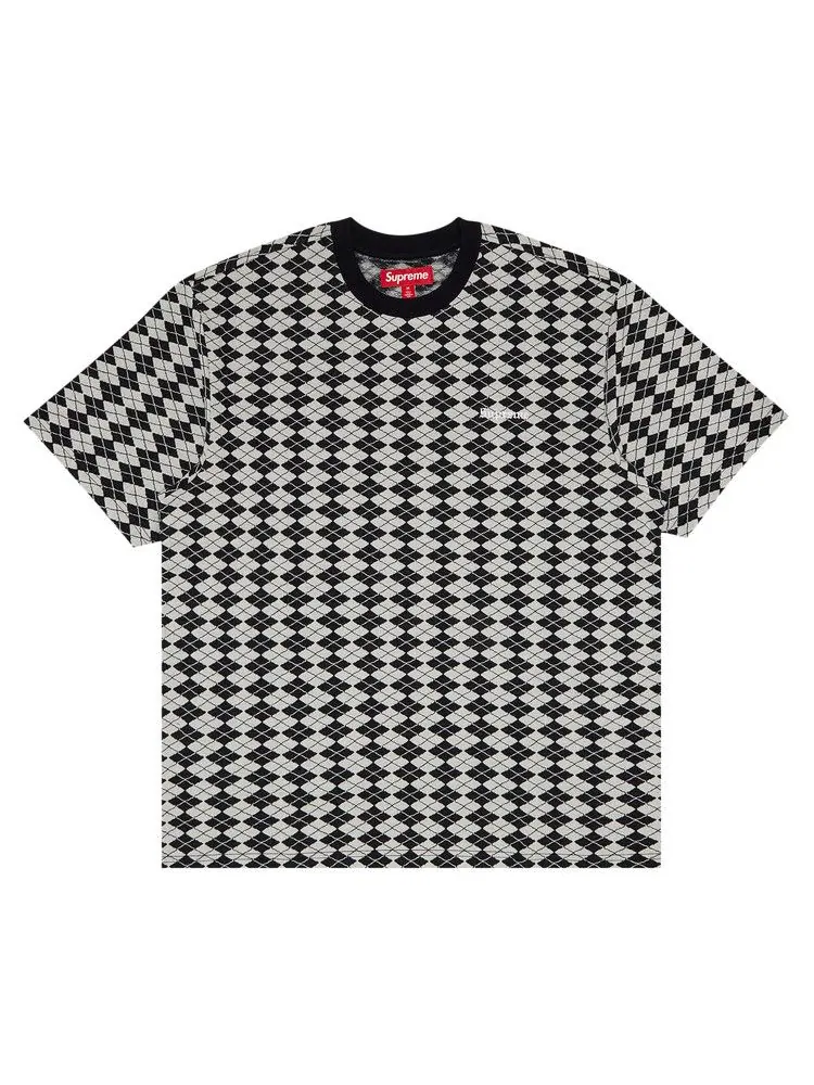 Топ Supreme Diamond Jacquard Short-Sleeve Top — изображение 1 из 2, черный
