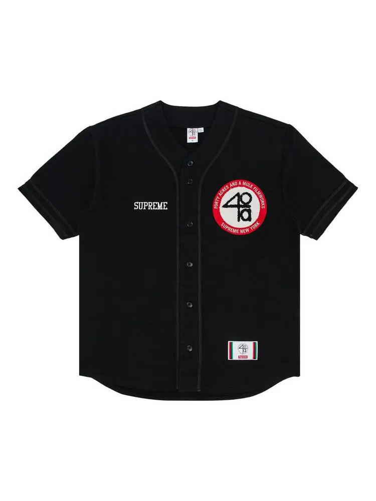 Джерси Supreme x 40 Acres Twill Baseball Jersey — изображение 1 из 3, черный