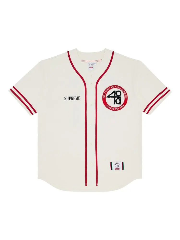 Джерси Supreme x 40 Acres Twill Baseball Jersey — изображение 1 из 3, прозрачный