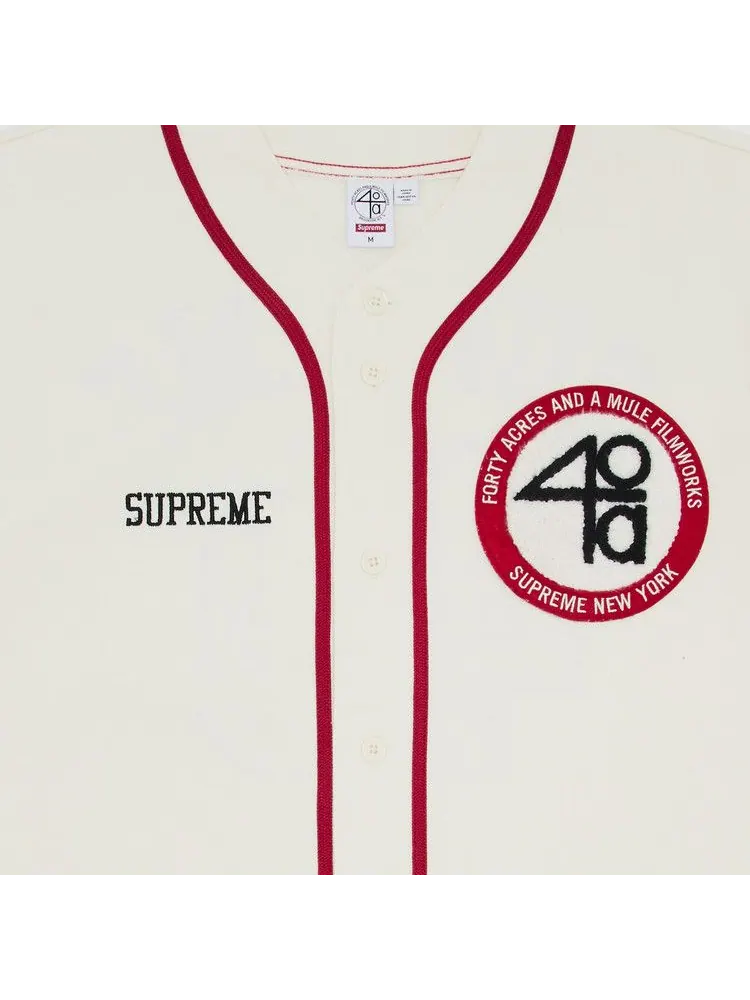 Джерси Supreme x 40 Acres Twill Baseball Jersey — изображение 3 из 3, прозрачный