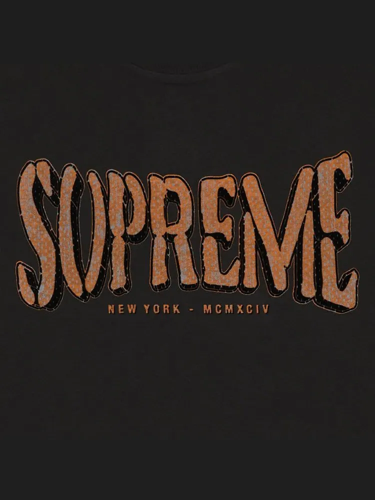 Топ Supreme Flocked Washed Short-Sleeve Top — изображение 3 из 3, черный