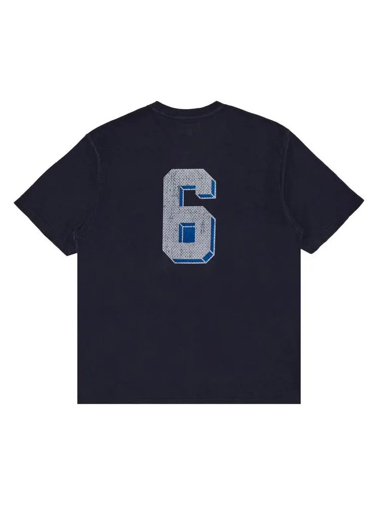 Топ Supreme Flocked Washed Short-Sleeve Top — изображение 2 из 3, темно-синий