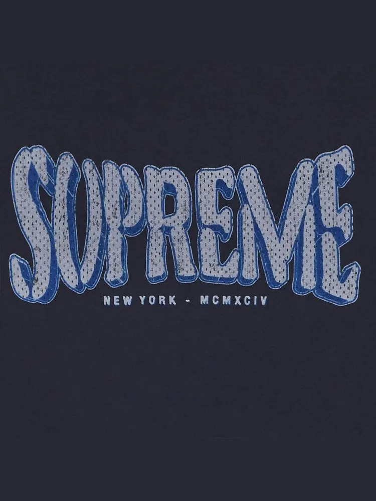 Топ Supreme Flocked Washed Short-Sleeve Top — изображение 3 из 3, темно-синий