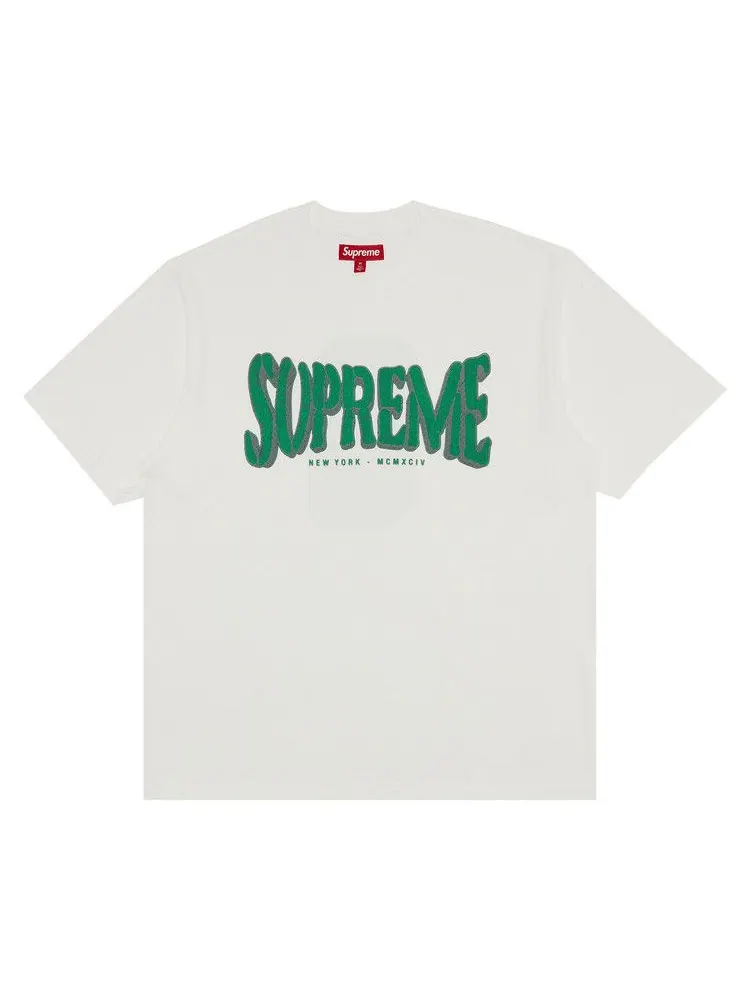 Топ Supreme Flocked Washed Short-Sleeve Top — изображение 1 из 3, белый