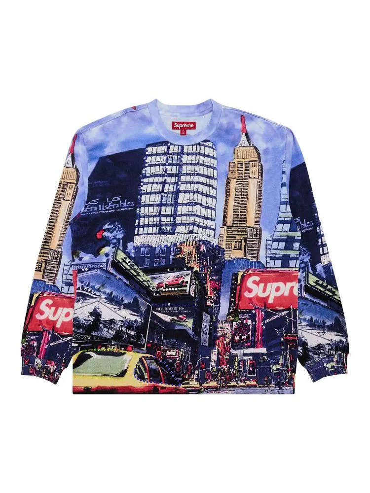Топ Supreme Skyline Sequin Long-Sleeve Top, Day — изображение 1 из 3, синий