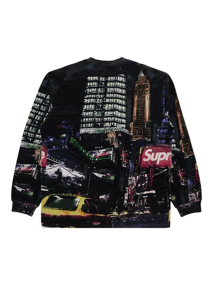 Топ Supreme Skyline Sequin Long-Sleeve Top — изображение 2 из 3, ночь