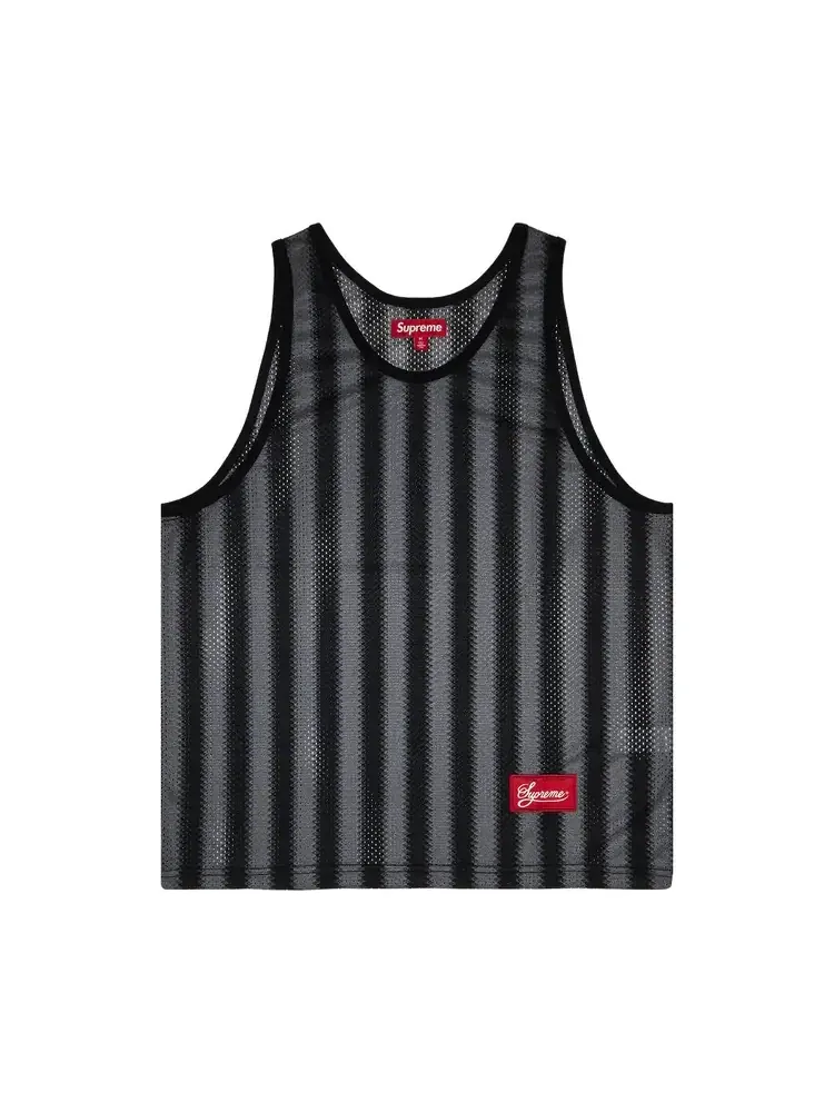 Майка Supreme Stripe Mesh Tank Top — изображение 1 из 3, черный