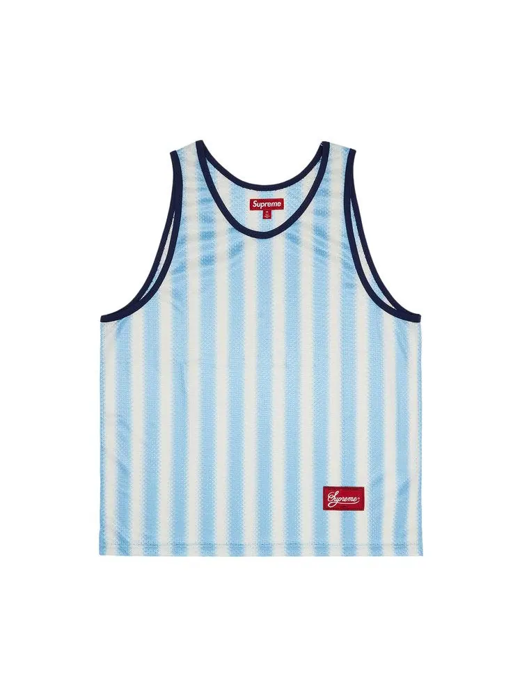 Топ Supreme Stripe Mesh Tank Top — изображение 1 из 3, синий