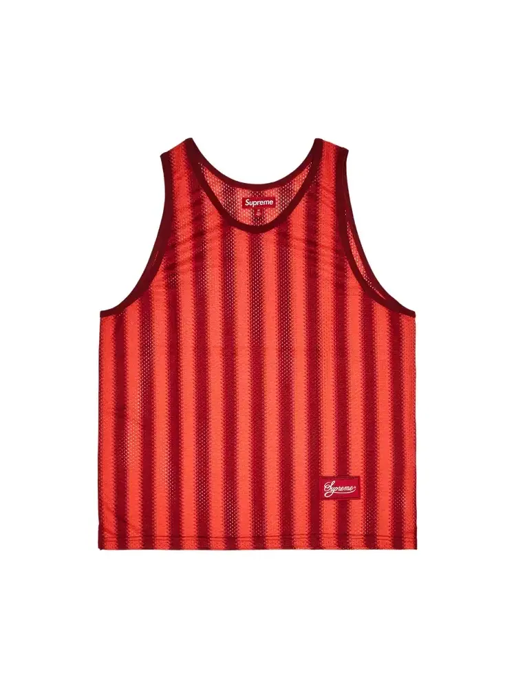 Топ в полоску из сетчатой ткани Supreme — изображение 1 из 3, красный