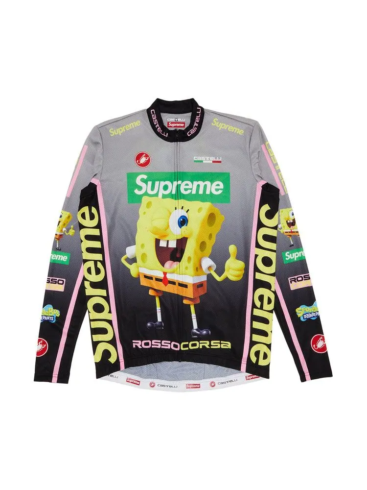 Джерси Supreme x Spongebob Squarepants x Castelli Long-Sleeve Cycling Jersey — изображение 1 из 3, черный