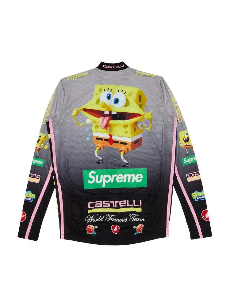Джерси Supreme x Spongebob Squarepants x Castelli Long-Sleeve Cycling Jersey — изображение 2 из 3, черный