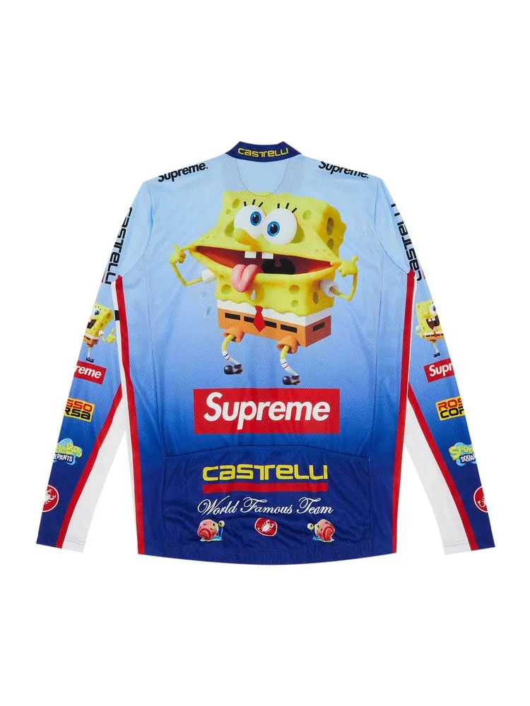 Джерси Supreme x Spongebob Squarepants x Castelli Long-Sleeve Cycling Jersey — изображение 2 из 3, синий