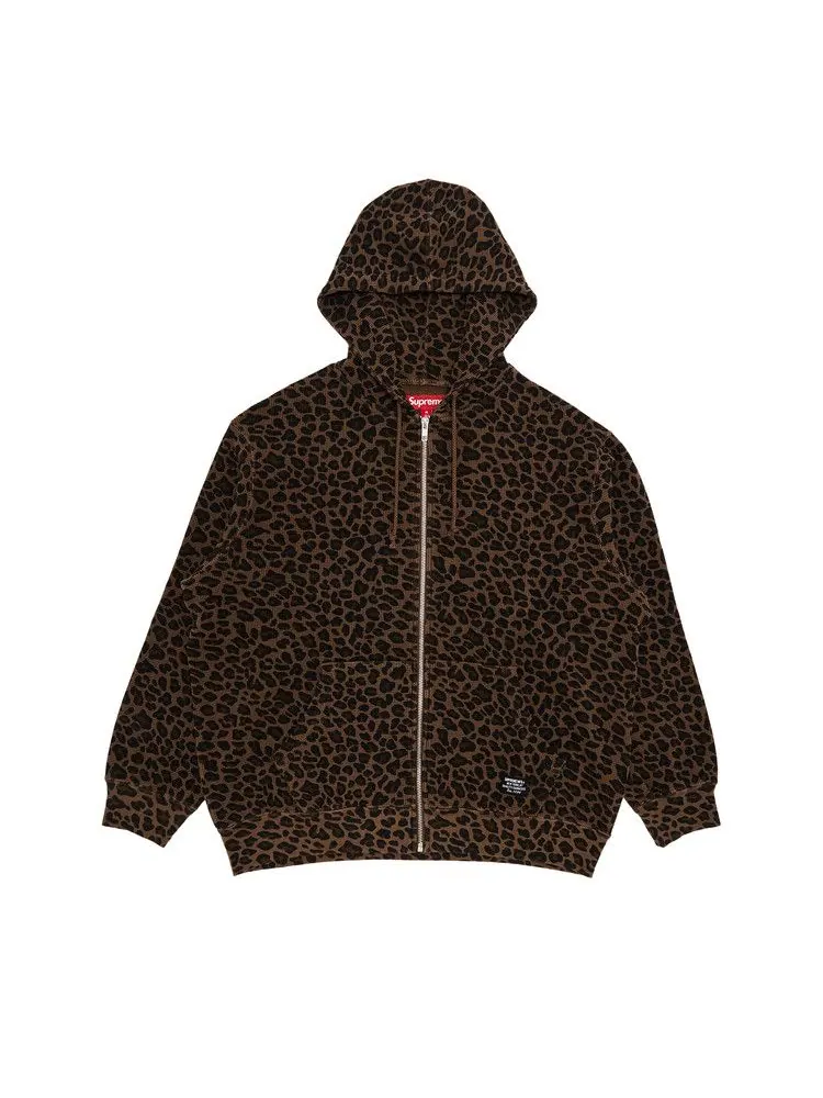 Толстовка Supreme Hooded Zip Up Thermal — изображение 1 из 2, леопардовый