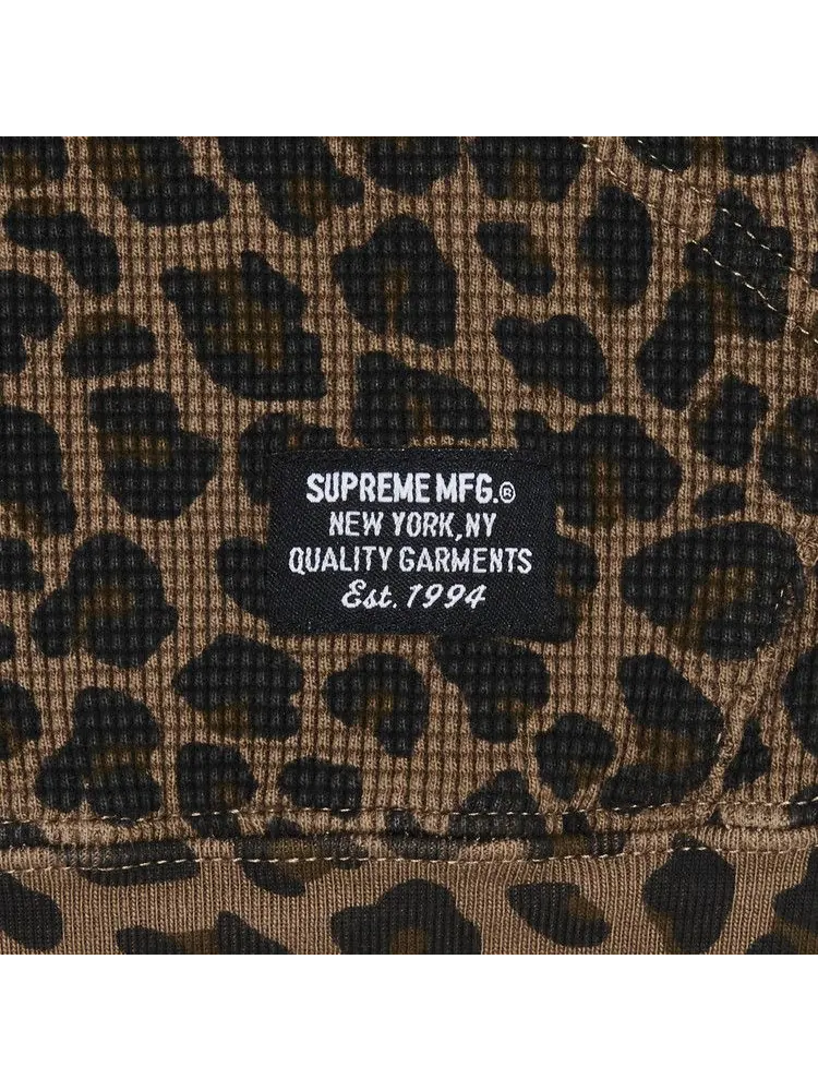 Толстовка Supreme Hooded Zip Up Thermal — изображение 2 из 2, леопардовый