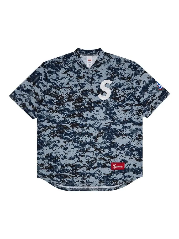 Топ Supreme S Logo Baseball Henley, Digi Camo — изображение 1 из 3, мульти