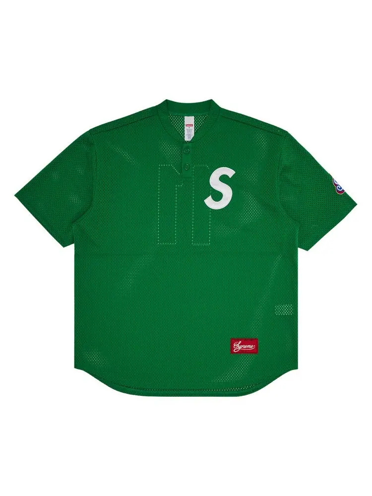 Топ Supreme S Logo Baseball Henley — изображение 1 из 3, зеленый