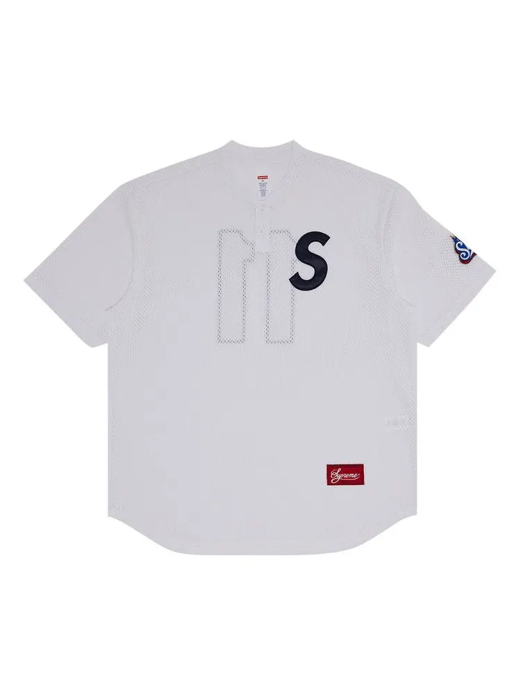 Топ Supreme S Logo Baseball Henley 'White' — изображение 1 из 3, белый