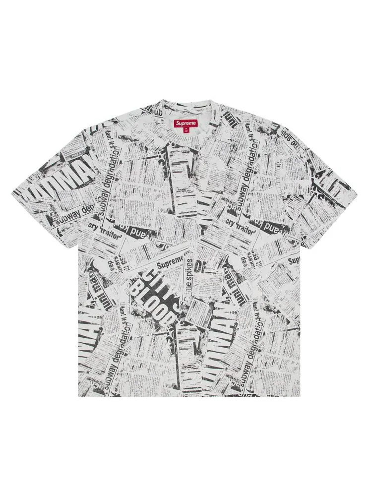 Футболка Supreme Newspaper с коротким рукавом — изображение 1 из 3, белый